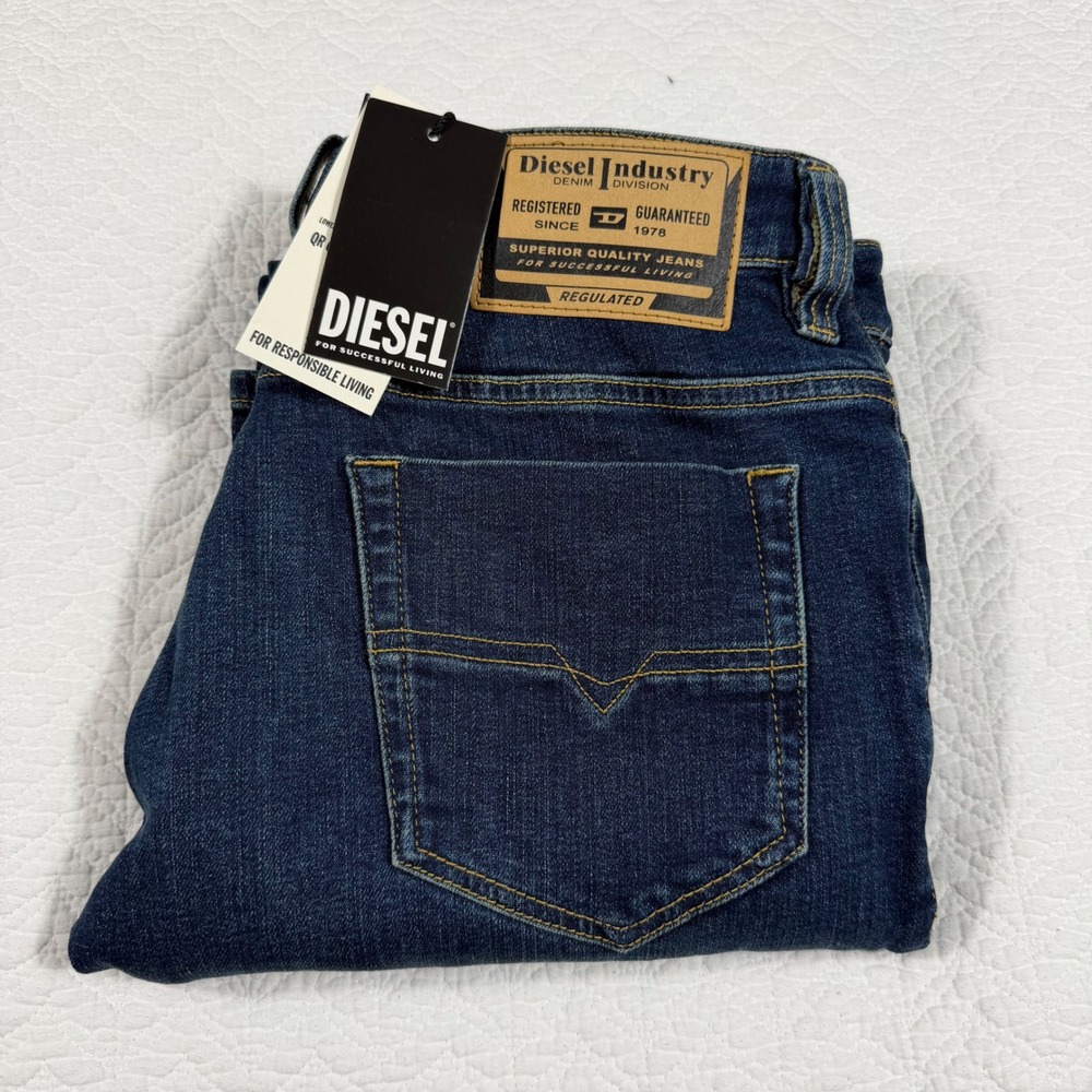 Diesel Safado-X Trousers Mens 33x33 Dark Blue Slim Straight Stretch Jeans NWT